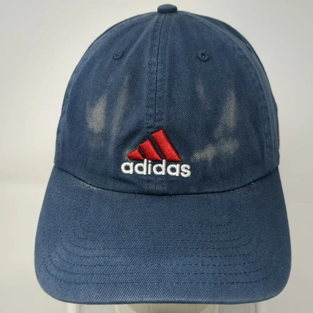Adidas Baseball Cap Blue One Size American Flag Patch Slideback Strap Hat Logo